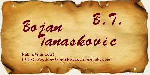 Bojan Tanasković vizit kartica